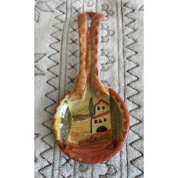 Itálica Ars Vintage Italy Ceramic Pottery Hand Painted Spoon Rest - Picture 5 of 7